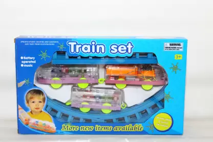 Musical Train Set with Long Track with Rotating Gears Transparent Plastic Body