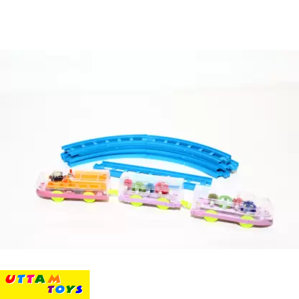 Musical Train Set with Long Track with Rotating Gears Transparent Plastic Body