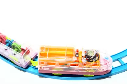 Musical Train Set with Long Track with Rotating Gears Transparent Plastic Body