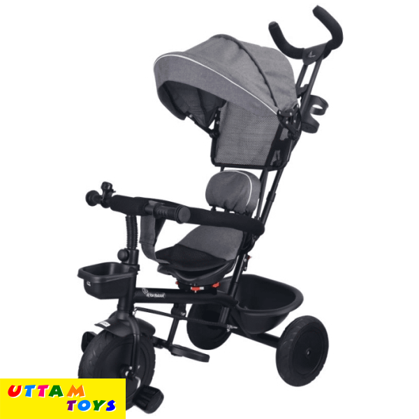 R For Rabbit Tiny Toes T40 Plus Tricycle - Rubber Wheels, 360 Rotatable Seat, Adjustable Canopy, Parental Control, Front & Rear Baskets