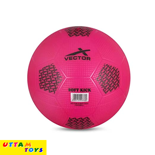 Vector X PVC Soft Kick Football for Sports, Training, Match - 20 cm (Pink)