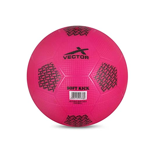 Vector X PVC Soft Kick Football for Sports, Training, Match - 20 cm (Pink)