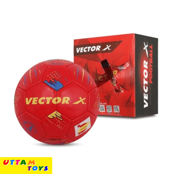 Vector X Spain Soccer Ball PVC Football For Training And Practice (Red) Size-5