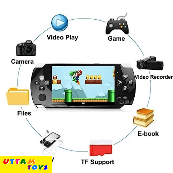 X6 Handheld 4.3-inch Game Console, Built-in More Than 10,000 Free Games, Support Photos can Play MP3 MP4 e-Books, Support TV Connection Display