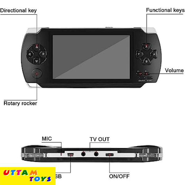 X6 Handheld 4.3-inch Game Console, Built-in More Than 10,000 Free Games, Support Photos can Play MP3 MP4 e-Books, Support TV Connection Display