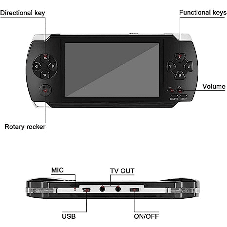 X6 Handheld 4.3-inch Game Console, Built-in More Than 10,000 Free Games, Support Photos can Play MP3 MP4 e-Books, Support TV Connection Display