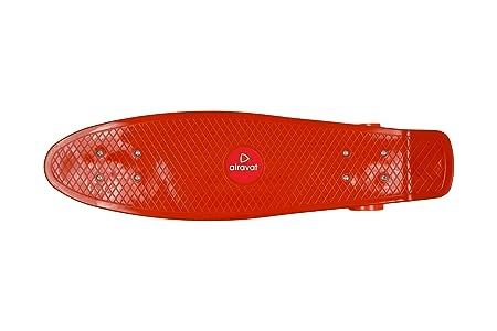 Airavat Flash Skateboard Orange Made of ABS Plastic, Metal and PU Wheel with Weight Capacity Upto 65Kg