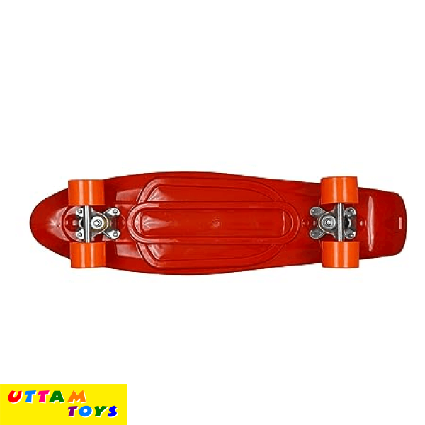 Airavat Flash Skateboard Orange Made of ABS Plastic, Metal and PU Wheel with Weight Capacity Upto 65Kg