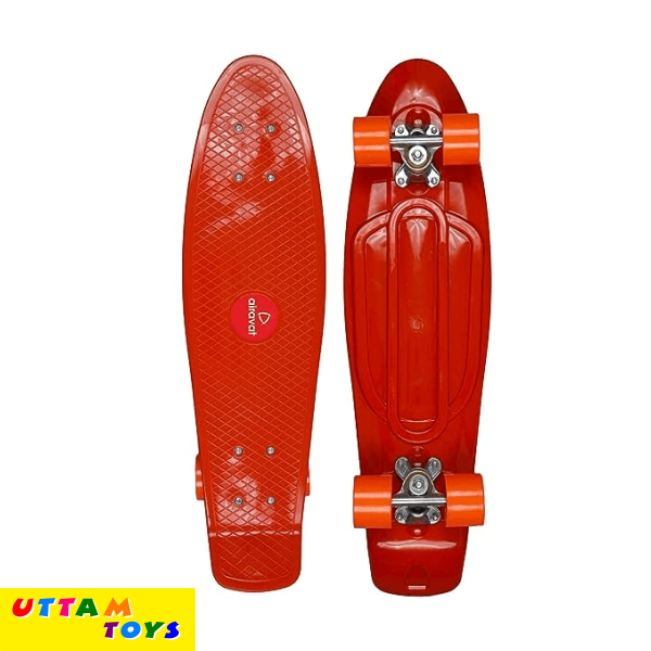 Airavat Flash Skateboard Orange Made of ABS Plastic, Metal and PU Wheel with Weight Capacity Upto 65Kg