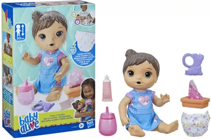 Hasbro Baby Alive Change and Play Baby Doll, Drinks and Wets, Reusable Cloth Diaper for Kids (Multicolor)