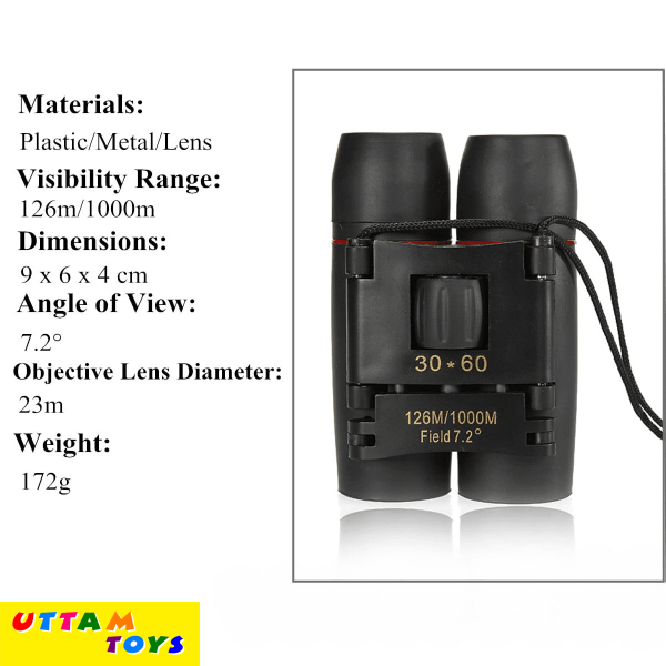 Uttam Toys Day&Night Vision Binoculars 30 x 60 Zoom Outdoor Waterproof Binoculars for Folding Spotting