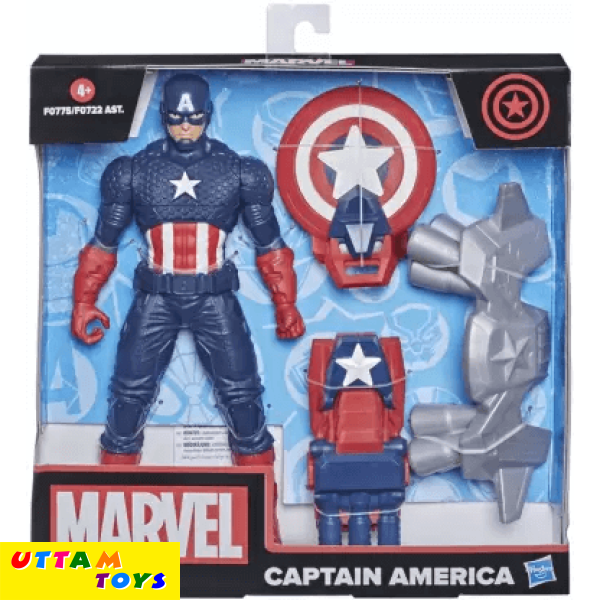 Hasbro Marvel 9.5-inch Scale Super Heroes and Villains Action Figure Toy Captain America (Multicolor)