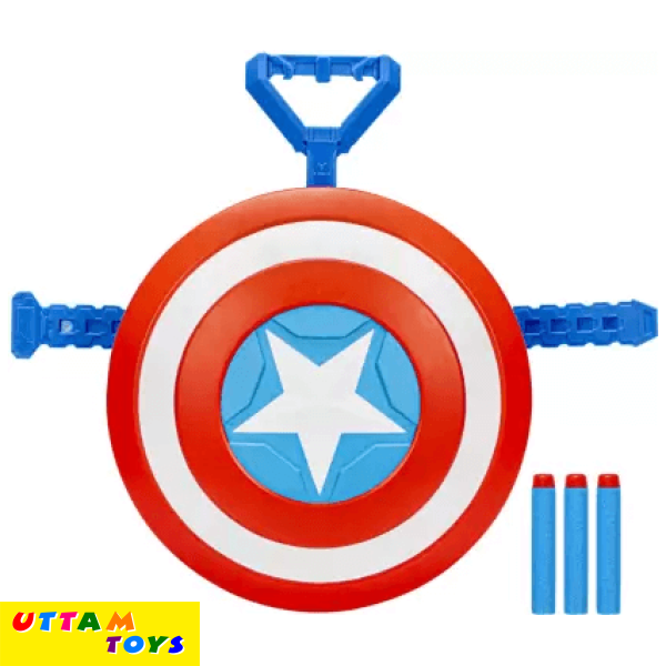 Hasbro Marvel Mech Strike Mechasaurs Captain America Redwing Nerf Blaster with 3 Darts-Ages 5+