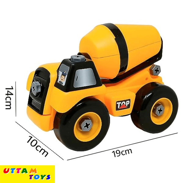 Uttam Toys Diy Take Apart Cement Mixer Truck Toy for Kids