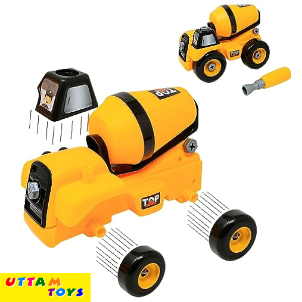 Uttam Toys Diy Take Apart Cement Mixer Truck Toy for Kids