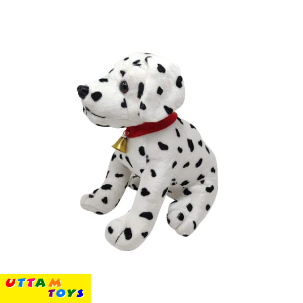 FunZoo Cute Sitting Dalman Dog Soft Toy Stuffed Soft Toys Huggable Washable Toy Birthday Gift for Girls Boys Kids White (30 cm)