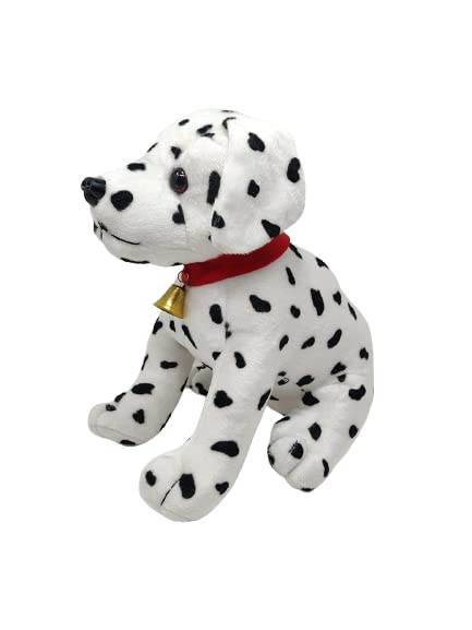 FunZoo Cute Sitting Dalman Dog Soft Toy Stuffed Soft Toys Huggable Washable Toy Birthday Gift for Girls Boys Kids White (30 cm)