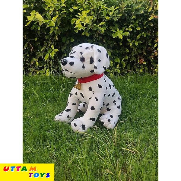 FunZoo Cute Sitting Dalman Dog Soft Toy Stuffed Soft Toys Huggable Washable Toy Birthday Gift for Girls Boys Kids White (30 cm)