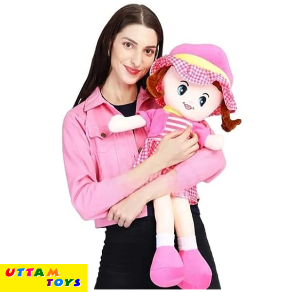 Uttam Toys Big Size Super Soft Stuffed Girl Winky Candy Doll-Polyfill Washable Cuddly Soft Plush Toy-Helps to Learn Role Play-100% Safe for Kids- 60cm