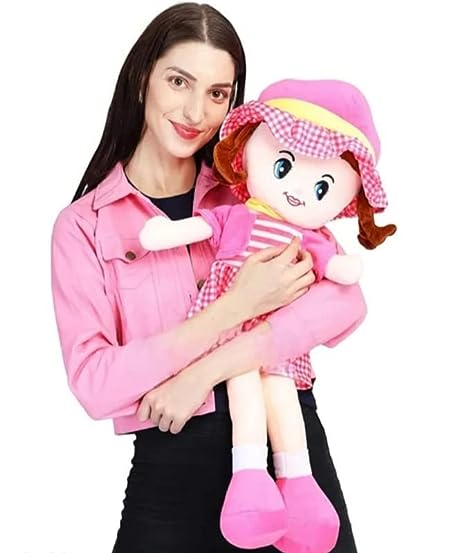 Uttam Toys Big Size Super Soft Stuffed Girl Winky Candy Doll-Polyfill Washable Cuddly Soft Plush Toy-Helps to Learn Role Play-100% Safe for Kids- 60cm