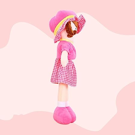 Uttam Toys Big Size Super Soft Stuffed Girl Winky Candy Doll-Polyfill Washable Cuddly Soft Plush Toy-Helps to Learn Role Play-100% Safe for Kids- 60cm