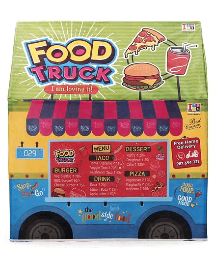 Play House Tent Food Truck Theme - Multicolor