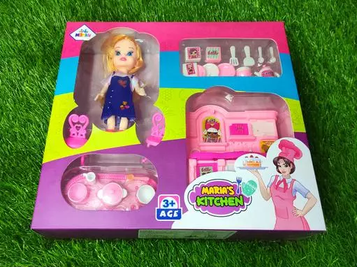 Maria's kitchen set with barbie