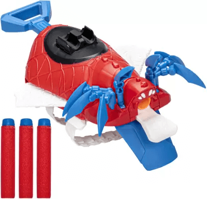 Hasbro Marvel Mech Strike Mechasaurs Spider-Man Arachno Nerf Blaster with 3 Darts - Ages 5+