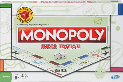 Monopoly India Edition Board Game for Families and Kids Ages 8 and Up, Classic Gameplay Money & Assets Games Board Game