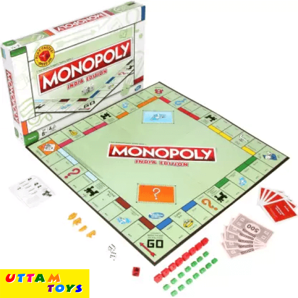 Monopoly India Edition Board Game for Families and Kids Ages 8 and Up, Classic Gameplay Money & Assets Games Board Game