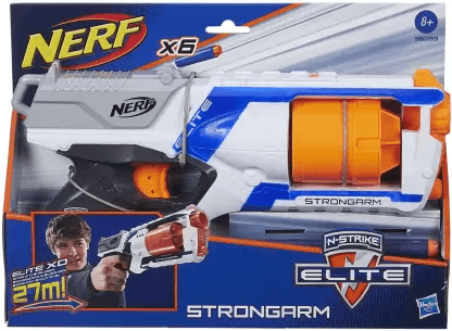 Nerf Elite Strongarm Toy Blaster with Rotating Barrel,Slam Fire, Incl. 20 Darts, Guns & Darts (Multicolor)