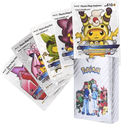 Uttam Toys Pokemon Silver Foil Card - (1 Box -15 Pcs -10 Card)