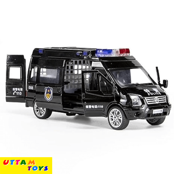 Uttam Toys Exclusive Alloy Metal Pull Back Die-cast Car Police Ambulance