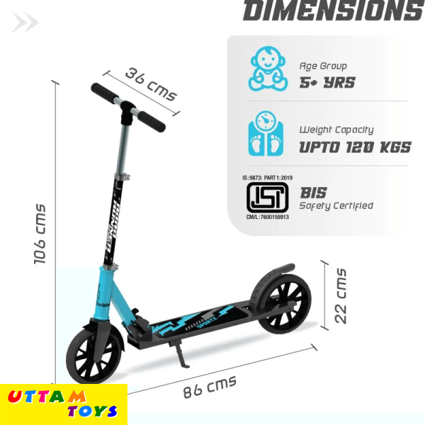 R For Rabbit Road Runner Sportz Scooter - 3 Level Height Adjustment, Easy Fold, Wide Base & Stand