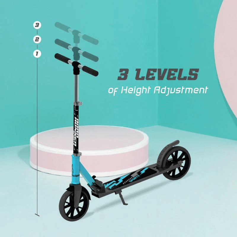 R For Rabbit Road Runner Sportz Scooter - 3 Level Height Adjustment, Easy Fold, Wide Base & Stand