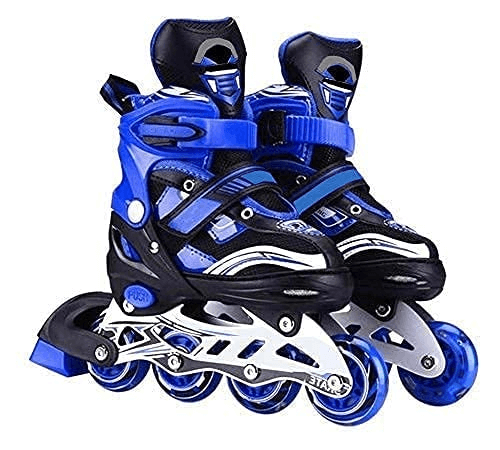 Adjustable Inline Roller Skates for Kids, Teens and Adults, Unisex Outdoor Skating Shoes Roller Blades with Featuring Wheels for Skating - Multicolour