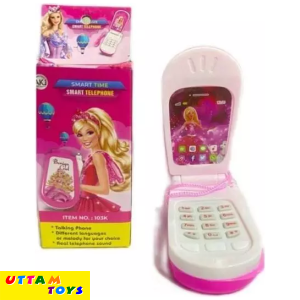 Uttam Toys Small Cute Barbie Theme Musical Flap Mobile Toy for Kids