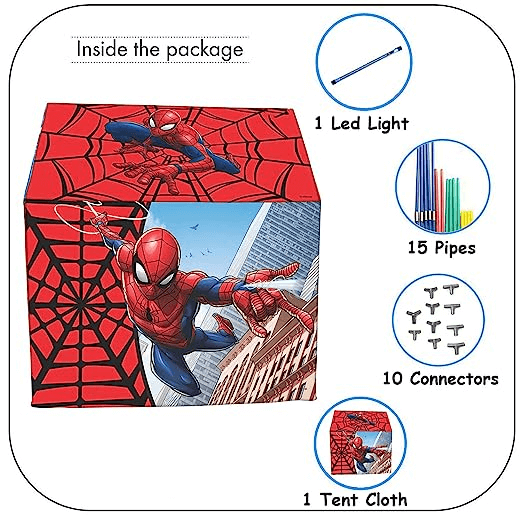 Spiderman Play House Tent with Led Light for Kids