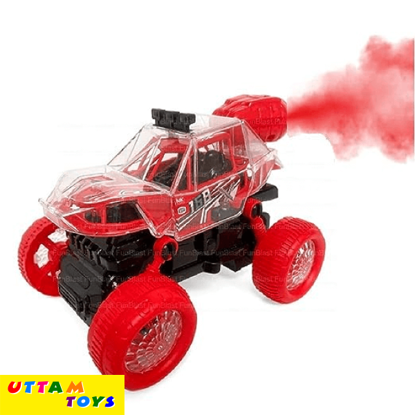 Xuanna Stunt Spray Car with 3D Flashing Light & Sound Toy for Kids Friction Power Toy Car for Kids - 360 Degree Stunt Car