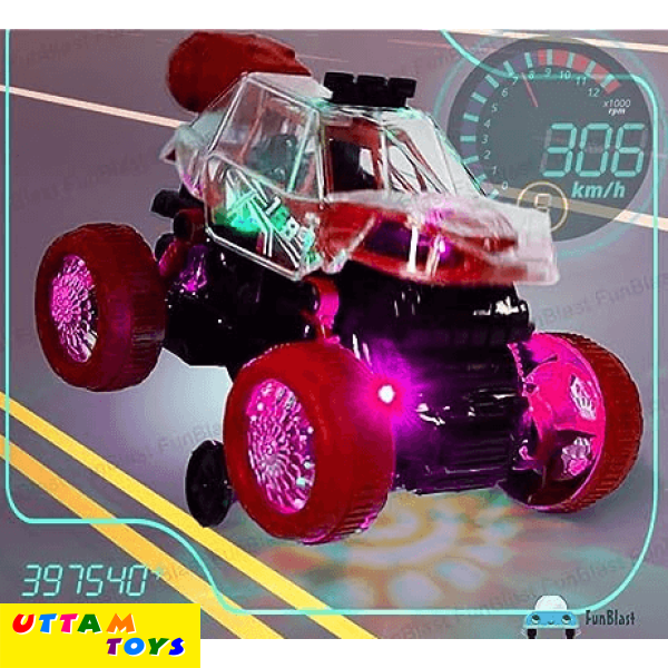 Xuanna Stunt Spray Car with 3D Flashing Light & Sound Toy for Kids Friction Power Toy Car for Kids - 360 Degree Stunt Car