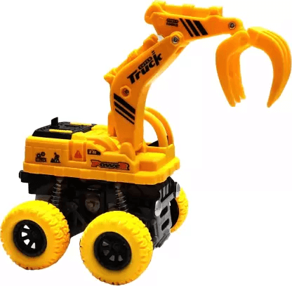 Uttam Toys Crafts capture Friction Powered JCB Crane Bulldozer Construction Truck Toy for Kids (Yellow)