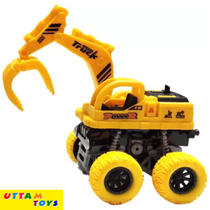 Uttam Toys Crafts capture Friction Powered JCB Crane Bulldozer Construction Truck Toy for Kids (Yellow)