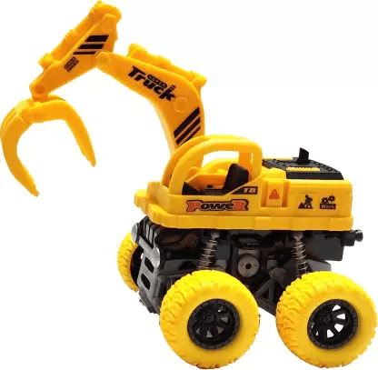 Uttam Toys Crafts capture Friction Powered JCB Crane Bulldozer Construction Truck Toy for Kids (Yellow)