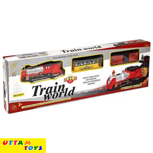 Train World Toy Train with Flash Lights and Music - 27 Piece Set