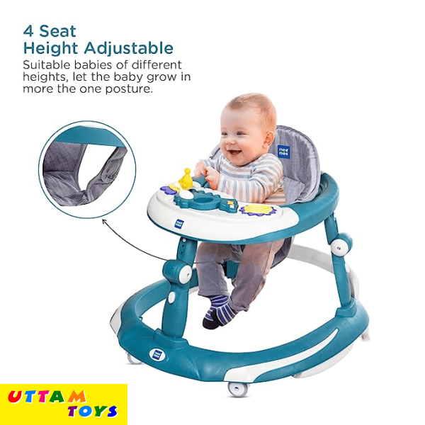 Mee Mee Premium Baby Walker with Rocker & Rocking Walker 3 Level Height Adjustment - Dark Blue