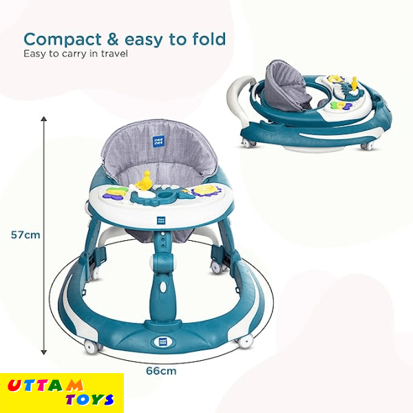 Mee Mee Premium Baby Walker with Rocker & Rocking Walker 3 Level Height Adjustment - Dark Blue