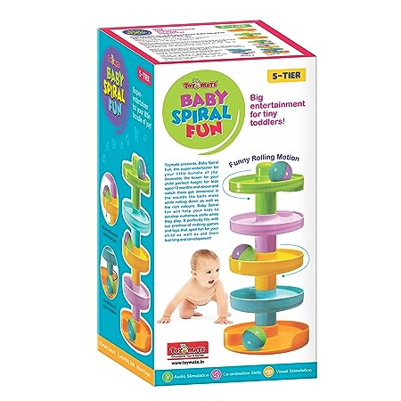 Toymate Baby Spiral Fun-A Roll Ball Toy With 6 Layer Ball Drop Tower Run With Roll Swirling Ramps