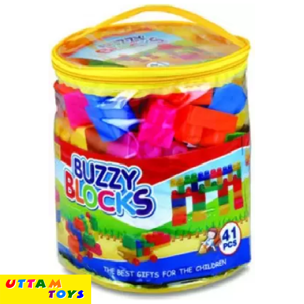 Uttam Toys Buzzy Blocks 41 Pcs interlocking Mega Blocks for Kids (Multicolor)