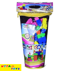 Uttam Toys Buzzy Blocks 72 Piece Building Blocks/ Foundation Toys