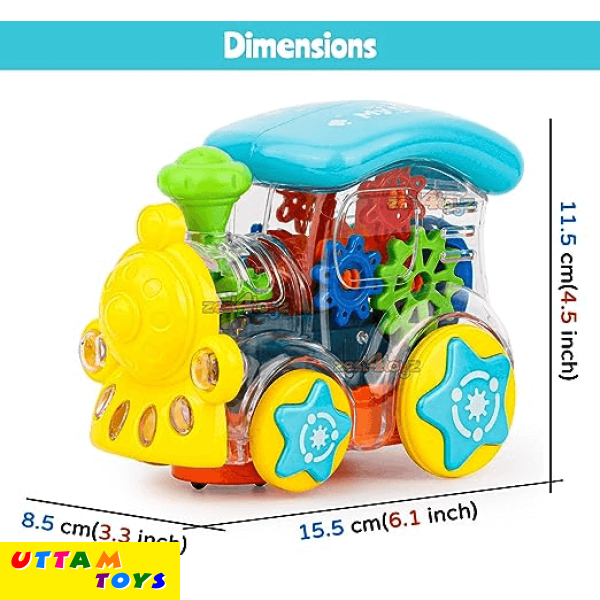 Uttam Toys Gear Train Engine Musical Sound Toy with Lights - Multicolors